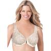 Amoureuse Women’s Plus Size Embroidered Front-Close Underwire Bra(Ivory Sparkling Champagne)
