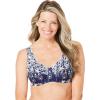 Amoureuse Women’s Plus Size Embroidered Underwire Bra(Evening Blue Silver)