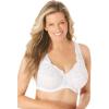 Amoureuse Women’s Plus Size Embroidered Underwire Bra(White)