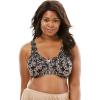 Amoureuse Women’s Plus Size Embroidered Wireless Back-Close Bra(Light Taupe Black)