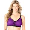 Amoureuse Women’s Plus Size Seamless Velvet Trim Support Bra(Fresh Berry)