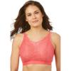 Amoureuse Women’s Plus Size Wireless Lace Bralette(Sweet Coral)