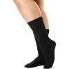 Comfort Choice Women’s Plus Size 2-Pack Open Weave Extra Wide Socks(Black)