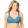 Comfort Choice Women’s Plus Size Back-Smoothing Wireless T-Shirt Bra(Deep Teal Lace)