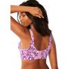 Comfort Choice Women’s Plus Size Back-Smoothing Wireless T-Shirt Bra(Sunset Mauve Floral Vine)