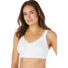 Comfort Choice Women’s Plus Size Breathe Wirefree T-Shirt Bra(White)