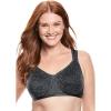 Comfort Choice Women’s Plus Size Easy Enhancer Lace Wireless Bra(Black)