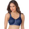 Comfort Choice Women’s Plus Size Easy Enhancer Lace Wireless Bra(Evening Blue)