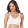 Comfort Choice Women’s Plus Size Easy Enhancer Lace Wireless Bra(White)