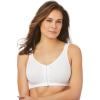 Comfort Choice Women’s Plus Size Front Hook Wireless Breathe Bra(White)