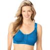 Comfort Choice Women’s Plus Size Front-Close Lace Posture Bra(Pool Blue)