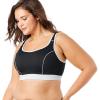 Comfort Choice Women’s Plus Size High-Impact Underwire Sport Bra(Black)