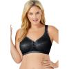 Comfort Choice Women’s Plus Size Jacquard Wireless Bra(Black)