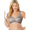 Comfort Choice Women’s Plus Size Jacquard Wireless Bra(Light Taupe)