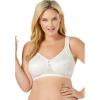 Comfort Choice Women’s Plus Size Jacquard Wireless Bra(Vanilla White)