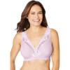 Comfort Choice Women’s Plus Size Lace Leisure Bralette(Lilac)