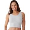 Comfort Choice Women’s Plus Size Longline Ribbed Leisure Bra(Heather Grey)