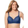 Comfort Choice Women’s Plus Size Stay-Cool Wireless T-Shirt Bra(Evening Blue)