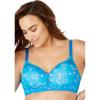 Comfort Choice Women’s Plus Size Stay-Cool Wireless T-Shirt Bra(Turquoise Soft Floral)