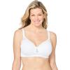 Comfort Choice Women’s Plus Size Stay-Cool Wireless T-Shirt Bra(White)