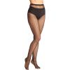 Comfort Choice Women’s Plus Size Textured Pattern Tights(Black Scallop)