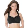 Comfort Choice Women’s Plus Size Wireless Gel Strap Bra(Black)