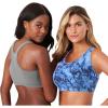 Comfort Choice Women’s Plus Size Wireless Sport Bra 2-Pack(Blue Tie Dye)