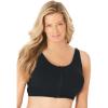 Comfort Choice Women’s Plus Size Wireless Zip Front Bra(Black)
