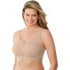 Comfort Choice Women’s Plus Size Wireless Zip Front Bra(Nude)