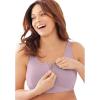 Comfort Choice Women’s Plus Size Wireless Zip Front Bra(Sunset Mauve)