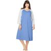 Dreams & Co. Plus Size Avenue Body Baseball Sleepshirt(French Blue)