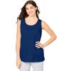 Dreams & Co. Plus Size Knit Sleep Tank(Evening Blue)