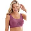 Secret Solutions Women’s Plus Size Wireless Cooling Seamless Bra(Purple Mauve)