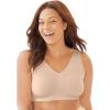 Secret Solutions Women’s Plus Size Wireless Seamless Bra(Nude)