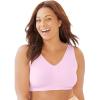 Secret Solutions Women’s Plus Size Wireless Seamless Bra(Pink)