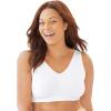 Secret Solutions Women’s Plus Size Wireless Seamless Bra(White)