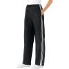 Woman Within Plus Size Better-Fleece Side-Stripe Pull-On Sweatpants(Heather Charcoal White)