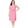 Woman Within Plus Size Curved Hem Dress(Delicate Pink)