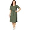 Woman Within Plus Size Curved Hem Dress(Olive Green)