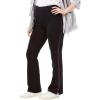 Woman Within Plus Size Petite Stretch-Cotton Knit Pull-On Bootcut Side-Stripe Leggings(Black Plum Purple)