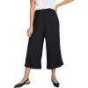 ellos Plus Size Wide-Leg Crop Pants(Black)