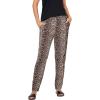 ellos Plus Size Woven Soft Pants(Animal Print)