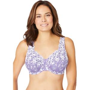 Amoureuse Women’s Plus Size Embroidered Underwire Bra(Soft Iris)