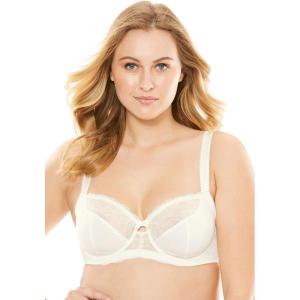 Amoureuse Women’s Plus Size Lace-Trim Underwire Bra(Ivory)