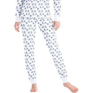 Comfort Choice Plus Size Thermal Pant(White Floral Ditsy)