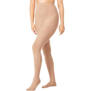 Comfort Choice Women’s Plus Size 2-Pack Opaque Tights(Nude)