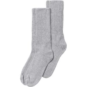 Comfort Choice Women’s Plus Size 2-Pack Open Weave Extra Wide Socks(Heather Grey)