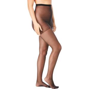Comfort Choice Women’s Plus Size 2-Pack Sheer Tights(Black)