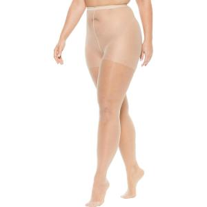 Comfort Choice Women’s Plus Size 2-Pack Sheer Tights(Nude)