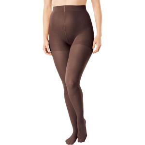 Comfort Choice Women’s Plus Size 2-Pack Smoothing Tights(Dark Coffee)